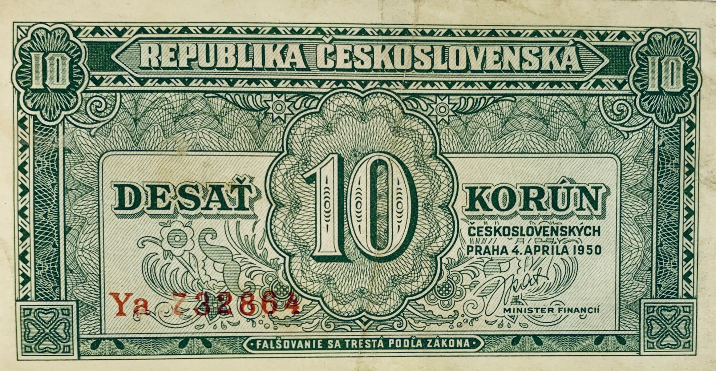 10 korun, 1950